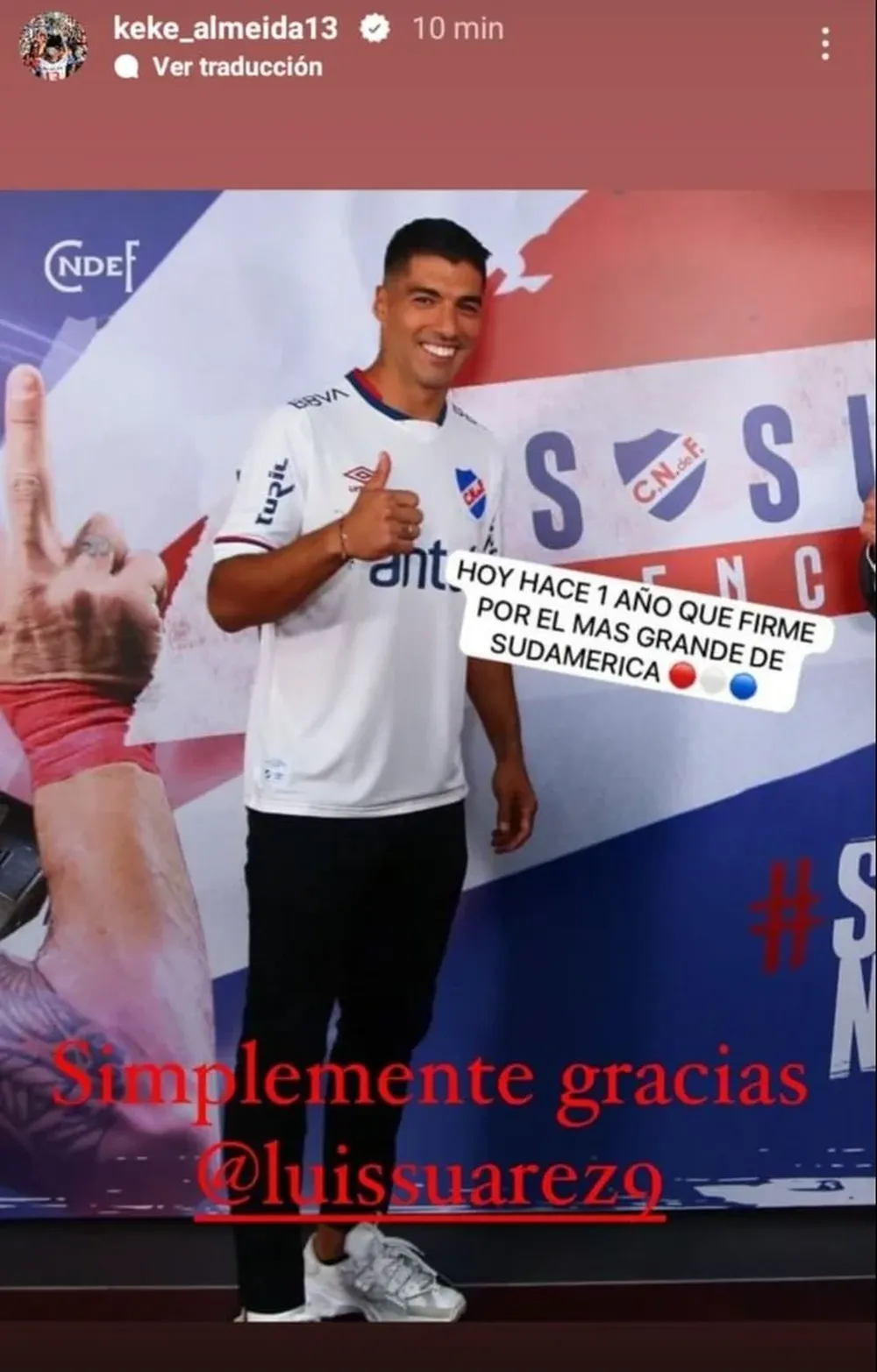 La historia que subió Keke Almeida sobre Luis Suárez