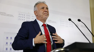 El ministro Ángel Víctor Torres duranta la conferencia de prensa, tras el informe de la UCO.