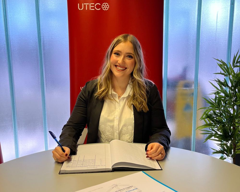Martina Bach, primera mujer egresada en Ingeniería Biomédica de la UTEC.&nbsp;