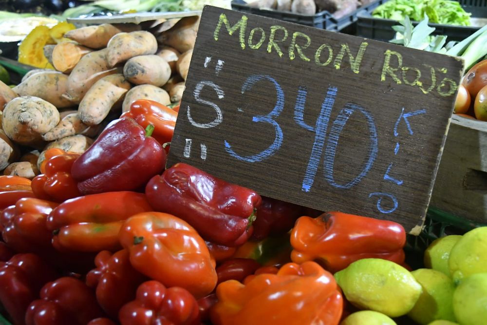 Morrón rojo: el precio, este jueves 23 de mayo, en uno de los supermercados del Centro en Montevideo.