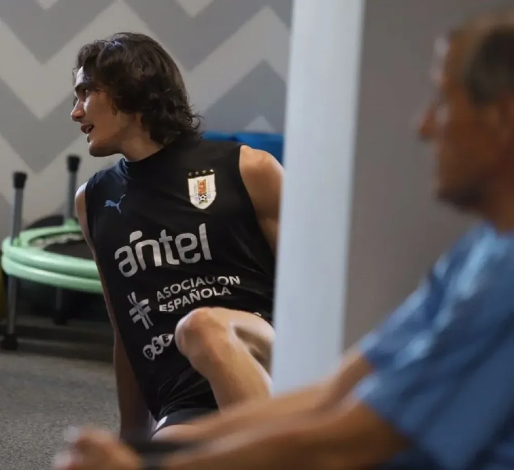 Cavani en el gimnasio este martres