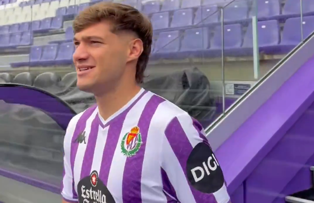 Lucas Sanseviero con la camiseta del Valladolid