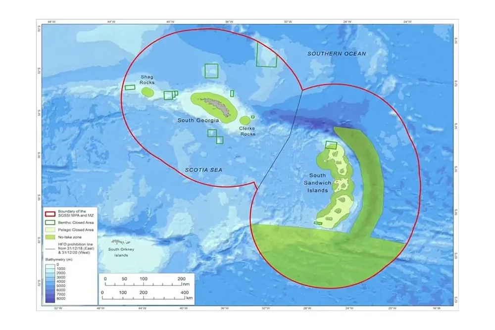 Área Marina Protegida (AMP) de Georgias decretada unilateralmente por el Reino Unido