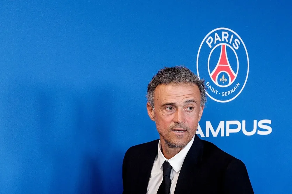 Luis Enrique en la presentación Luis Enrique en la presentación