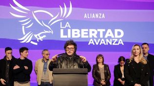 El presidente de Argentina,. Javier Milei, al admitir la derrota electoral.