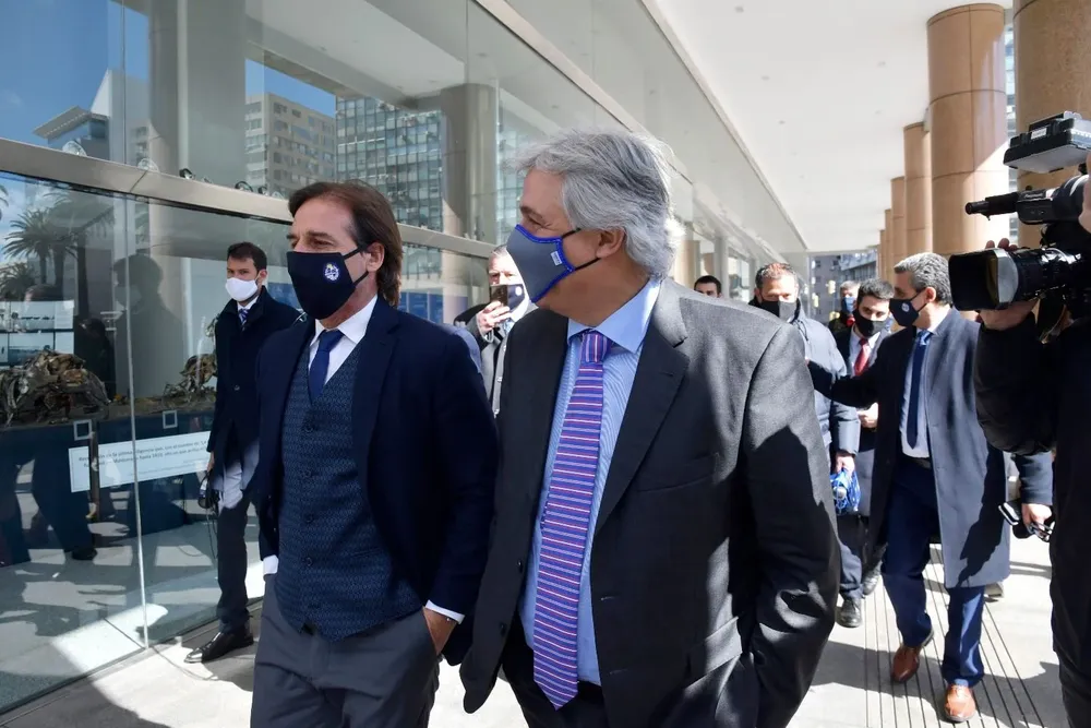 Archivo. El presidente Luis Lacalle y el canciller Francisco Bustillo