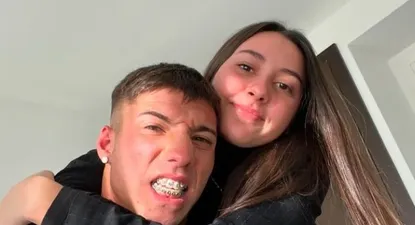 Damián García y su novia