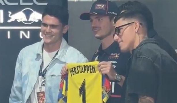 Brian Rodríguez visitó a Max Verstappen en el Gran Premio de México de Fórmula 1