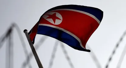 La bandera norcoreana.