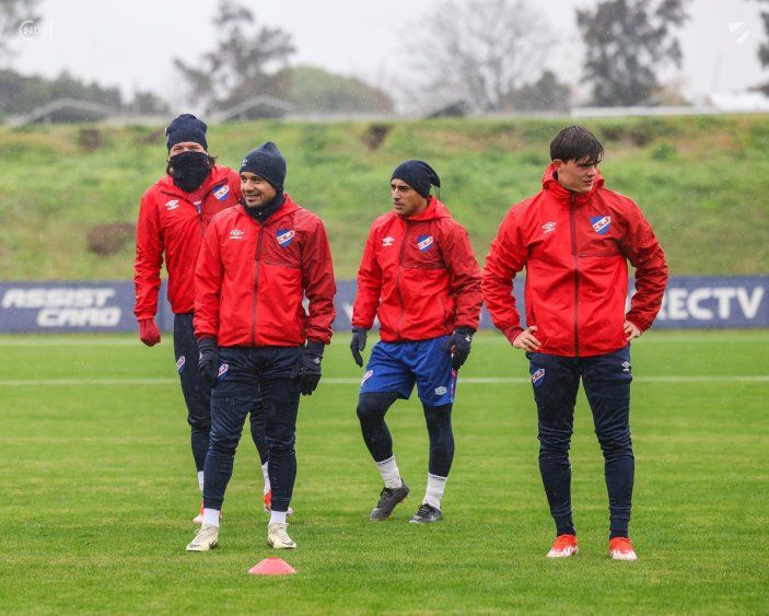 Santander, Galeano, Zabala y Haller, jugadores de Nacional