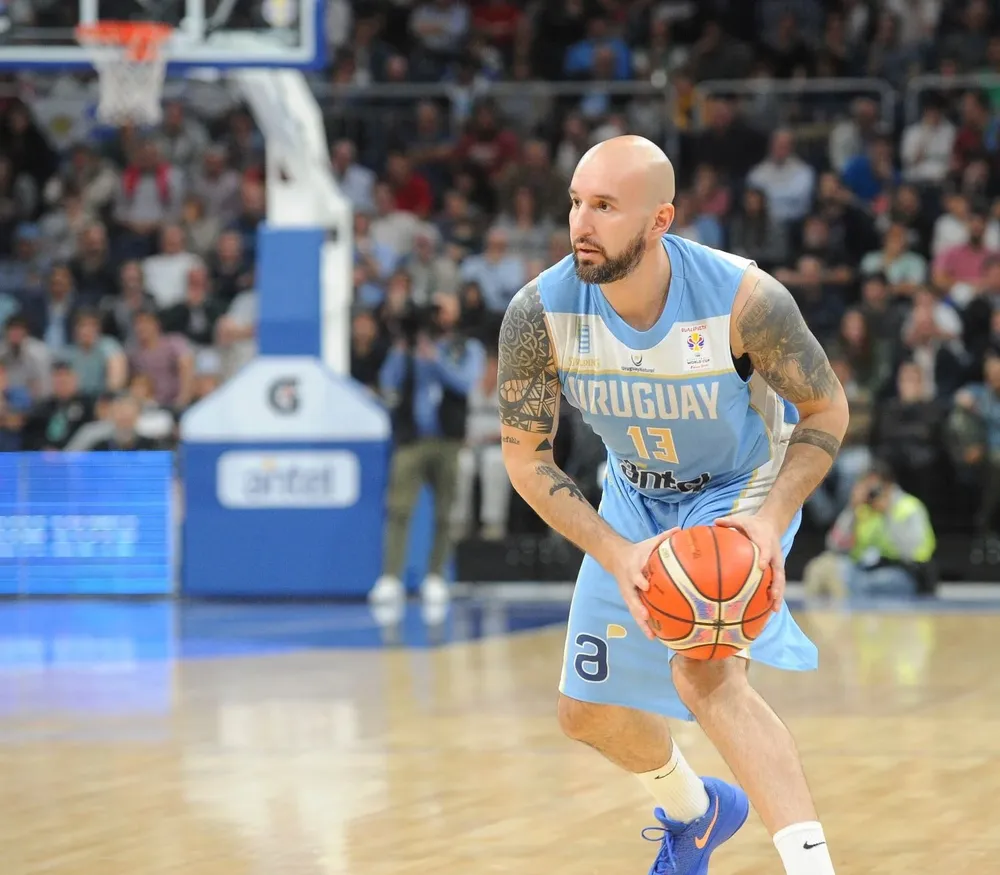 Con la selección en el Antel Arena