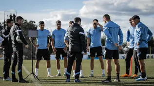 Entrenamientos de la selección uruguaya con Sebastián Cáceres, Federico Viñas, Brian Rodríguez y Maximiliano Araujo