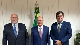 Jorge Werthein, Asesor Especial del Director General del IICA, Geraldo Alckmin, vicepresidente de Brasil, y Gabriel Delgado, Representante del Instituto en ese país.