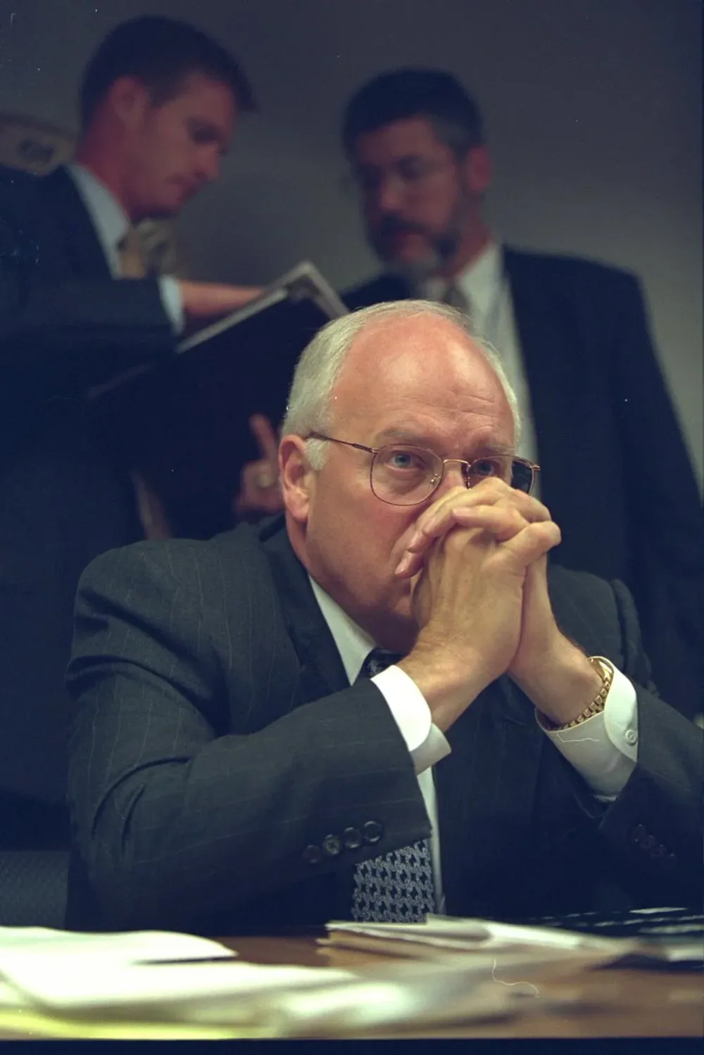 El vicepresidente Cheney en la sala presidencial tras los atentados del 11 S.