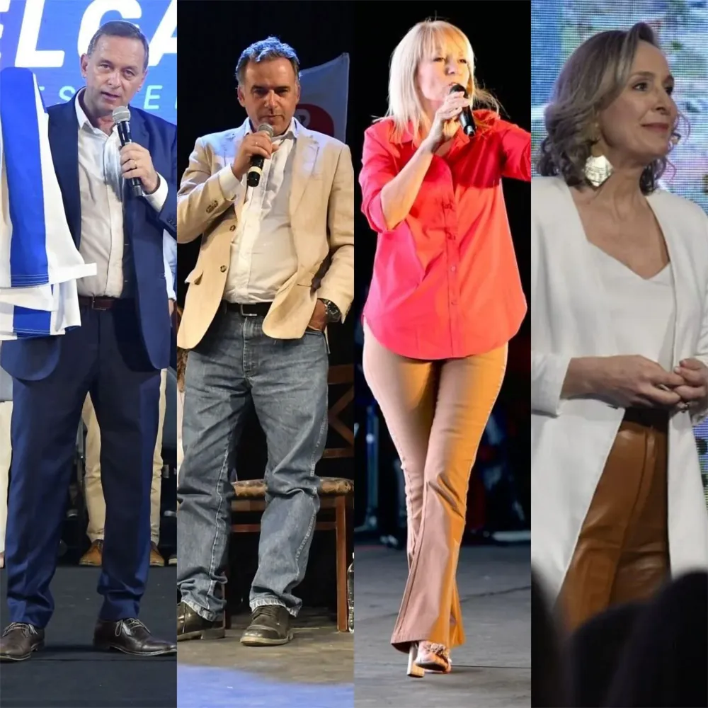 Álvaro Delgado, Yamandú Orsi, Carolina Cosse y Laura Raffo