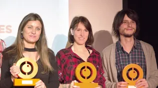 Mercedes Lafourcade(Editorial Basilisa), María Eugenia Montiel(Livegan) y Mateo Mera(Rishikesh Record)