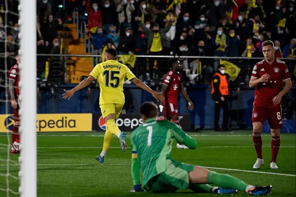 Arnaut Danjuma celebra el 1-0 de Villarreal ante Bayern Múnich
