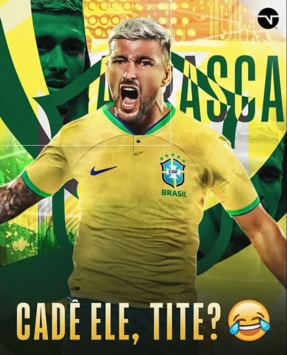 Giorgian De Arrascaeta en un fotomontaje de TNT Sports Brasil