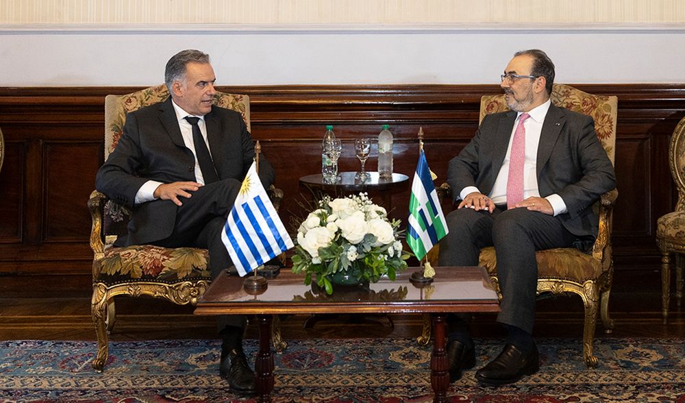 Presidente Orsi con representante de CAF, Sergio Díaz Granados&nbsp;