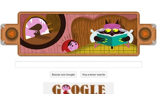 El doodle de Google homenajeó la fecha con Caperucita Roja