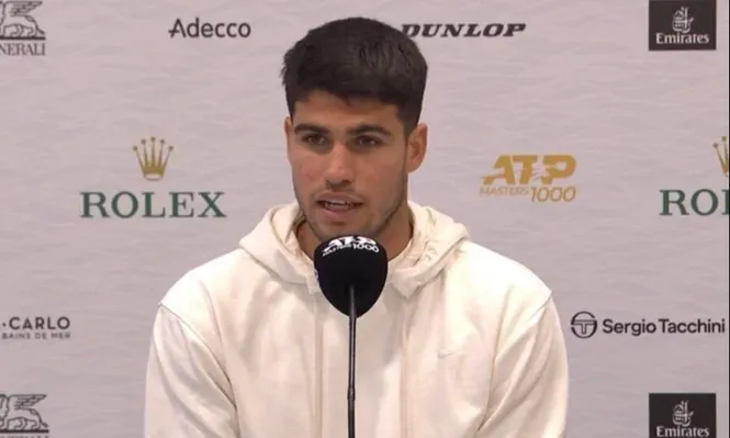 Alcaraz en rueda de prensa.