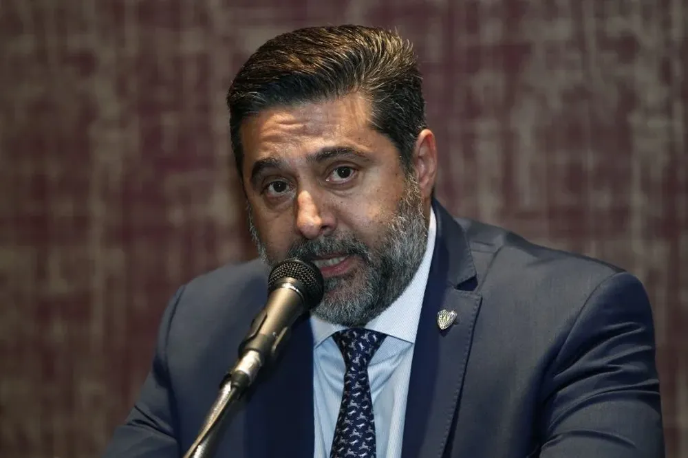 Daniel Angelici en la reunión de la Liga Sudamericana