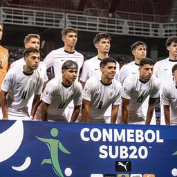 Selección sub 20 de Uruguay en el partido ante Venezuela en el Sudamericano