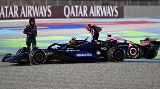 Colapinto y Ocon tras el accidente en Qatar