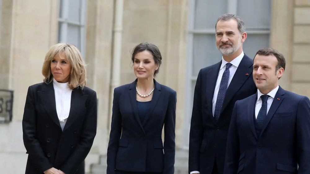 Los reyes de España junto a Emmanuel Macron y su esposa.