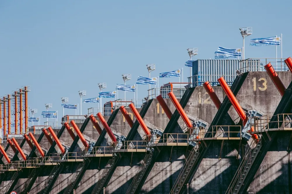 Vista de la represa de Salto Grande