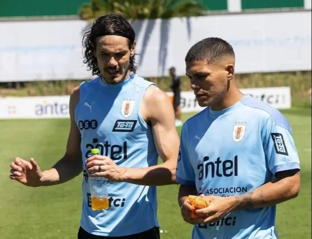 Las fotos de Brian Ocampo con Edinson Cavani