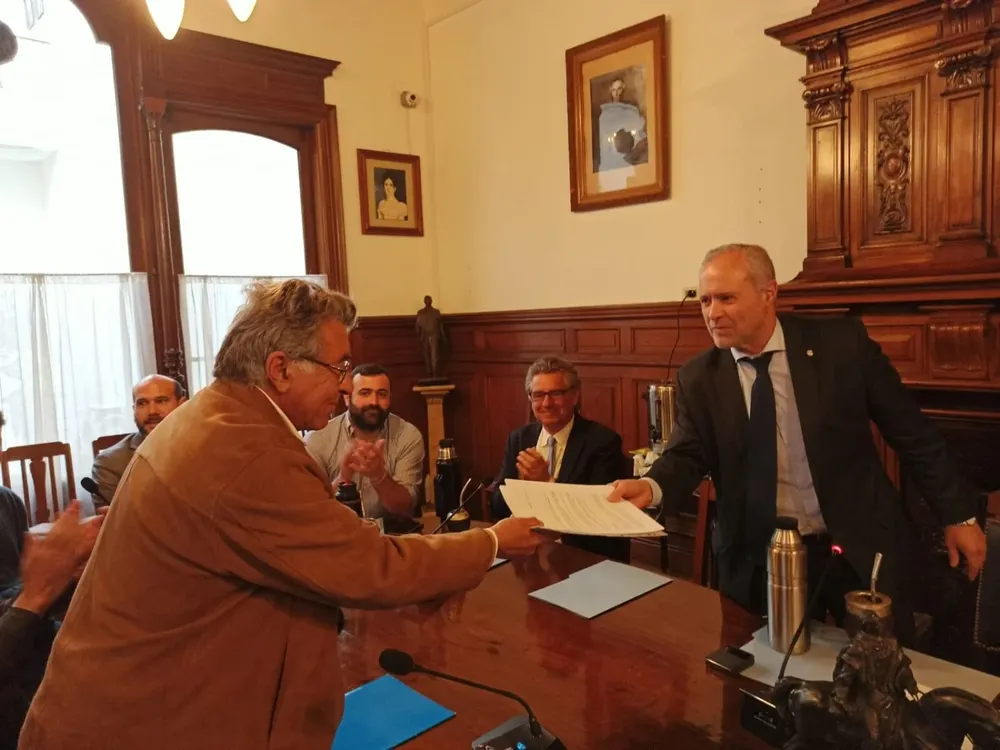 Darío Pérez y Pablo Iturralde en la presentación de La Patriada