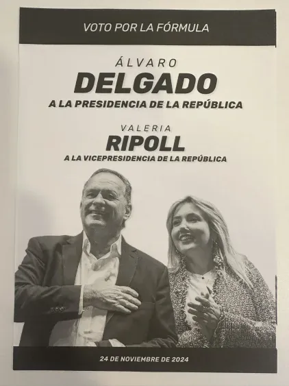 Papeleta de Álvaro Delgado y Valeria Ripoll para el balotaje de noviembre