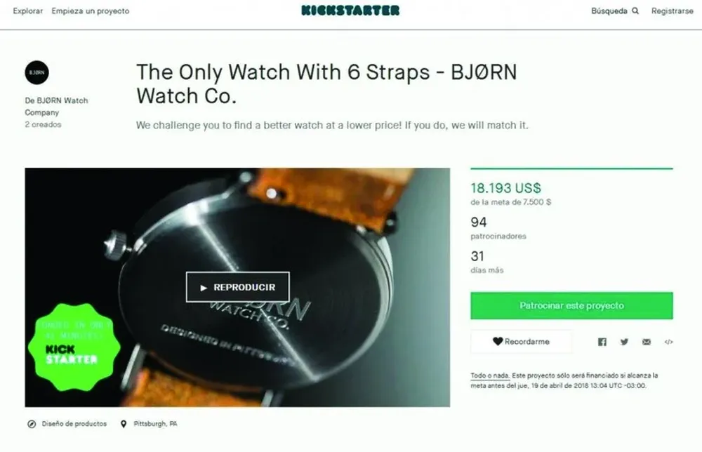 Presentación de la última campaña de Bjorn en Kickstarter. 