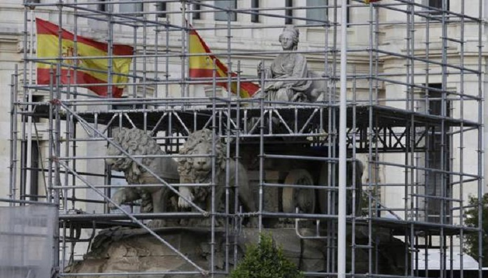 Restauración de la fuente de Cibeles