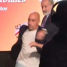Luis Rubiales tras la agresión en Madrid. 