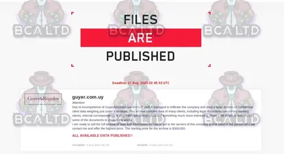 hackearon informacion del estudio juridico guyer&regules y piden us$ 300.000 de rescate