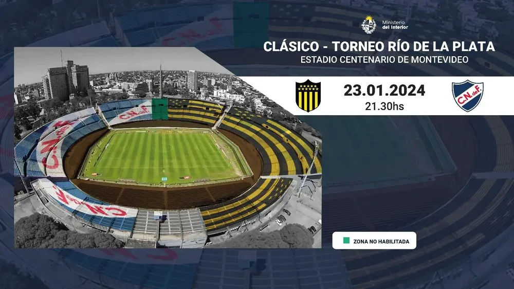 Operativo policial del clásico de verano entre Peñarol y Nacional