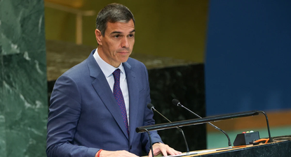 Pedro Sánchez en su presentación ante la ONU.