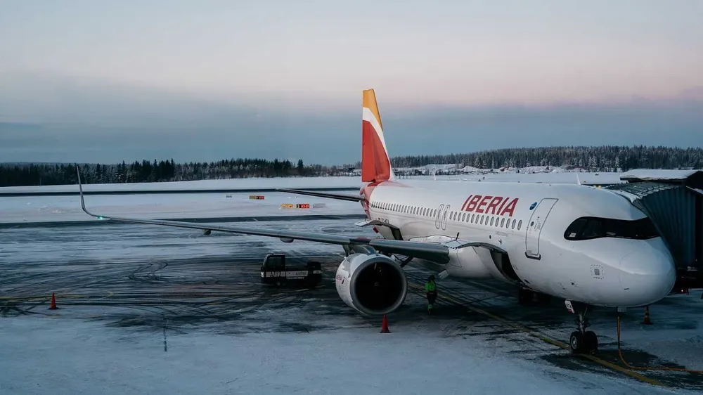 Avión de Iberia que realiza la ruta entre Madrid y Rovaniemi, la capital de Laponia