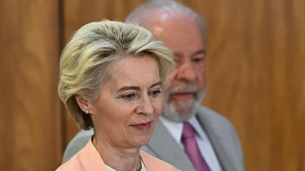 Von der Leyen y el presidente brasileño, Lula Da Silva.