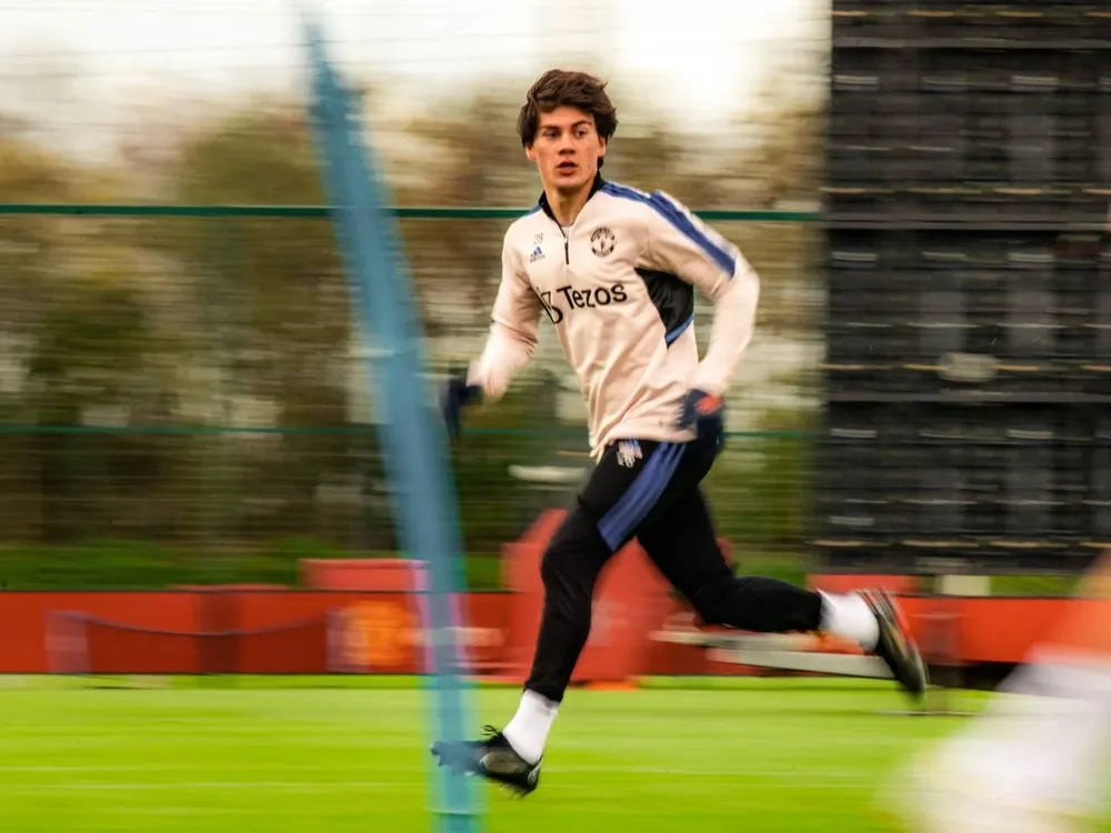 Pellistri en un entrenamiento del Manchester United