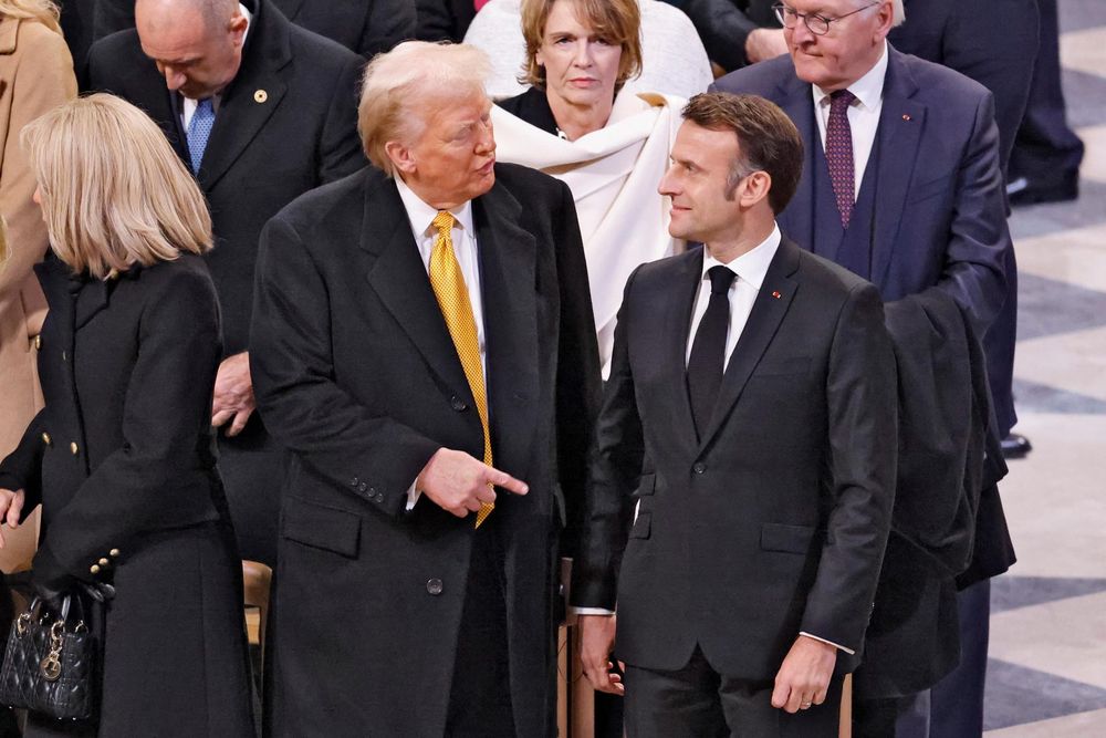 Donald Trump y Emmanuel Macron en la reinauguración de Notre Dame.
