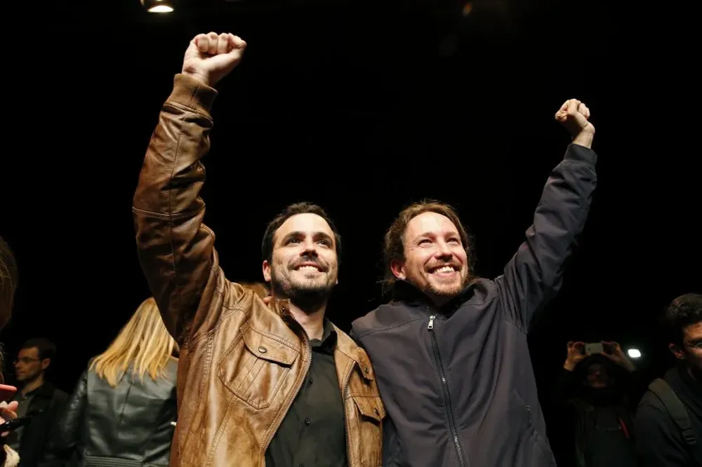 Pablo Iglesias y Alberto Garzón, juntos en una alianza electoral