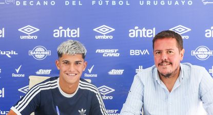 El juvenil de Nacional Tiago Rijo y Antonio Palma