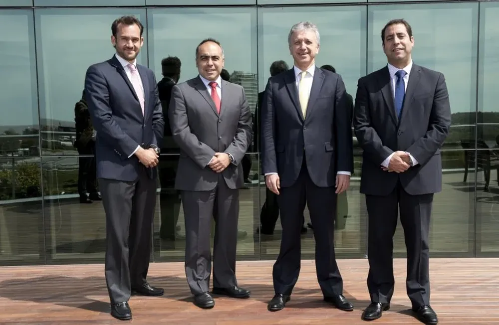 Francisco Torres, Director Ventas y Marketing de RSA América Latina; Esteban Pignanelli, Director General de RSA Uruguay; Gonzalo Pérez Rojas, CEO de Suramericana e Hilario Itriago, director general de RSA América Latina