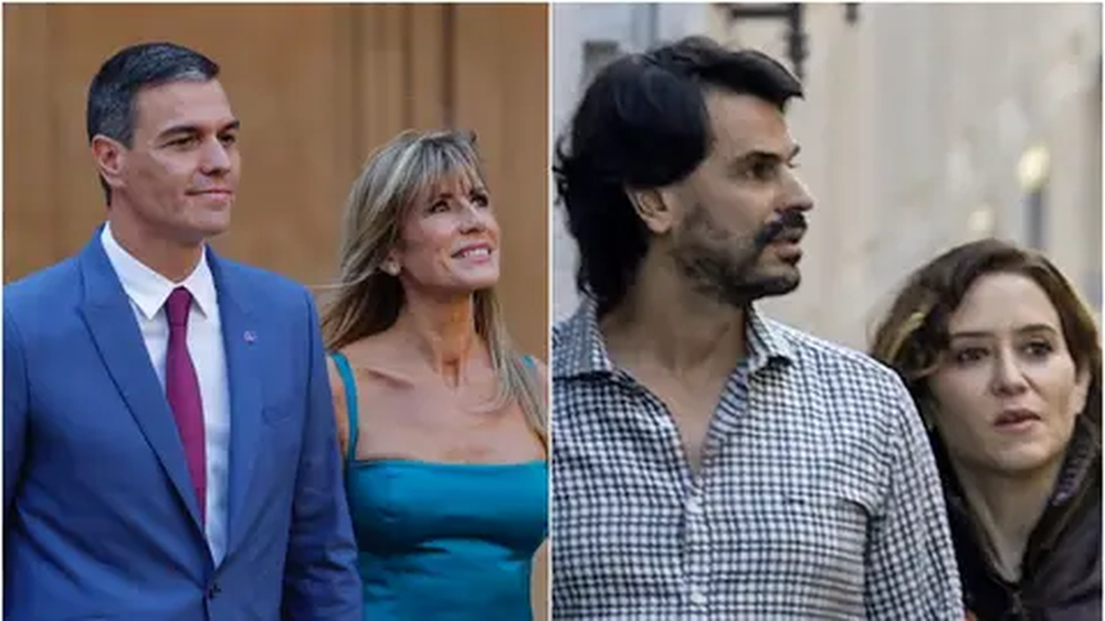 Pedro Sánchez, Begoña Gómez, Isabel Díaz Ayuso y Alberto González Amador