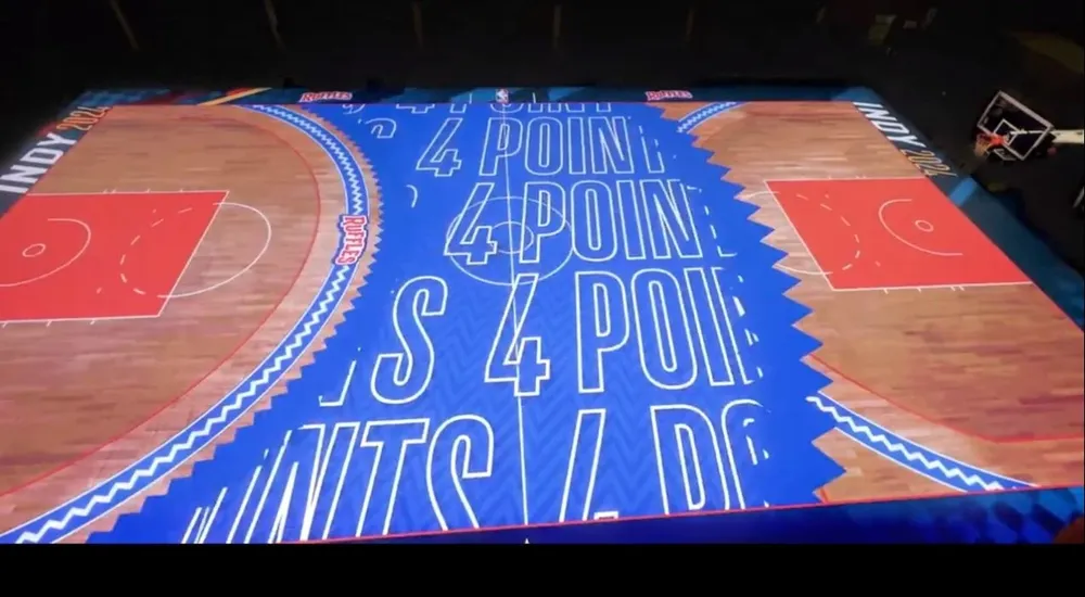 La cancha de pantalla LED que se utilizará en el All Star Game de la NBA