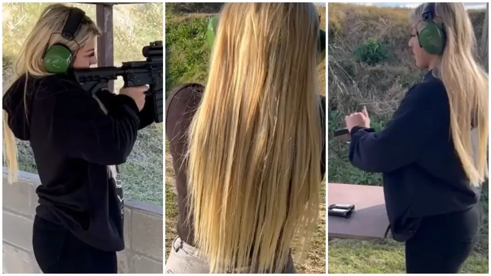 Romina Camejo practicando tiro