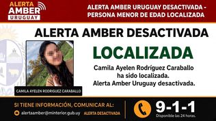 La imagen de la Alerta Amber difundida en Uruguay.&nbsp;